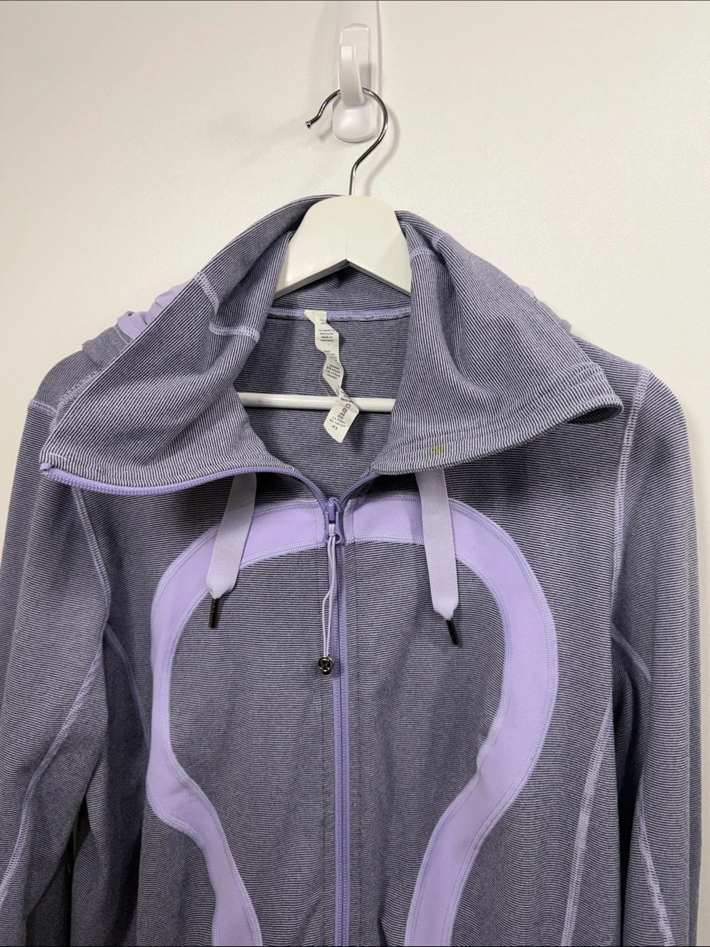 Lululemon Stride Full zip jacket purple stripes size 12